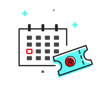 icon of calendar and ticket