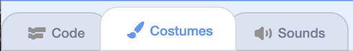 Click on 'Costumes' tab in Scratch editor.